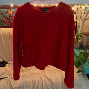 andrea jovine button down 100% polyester sweater- medium